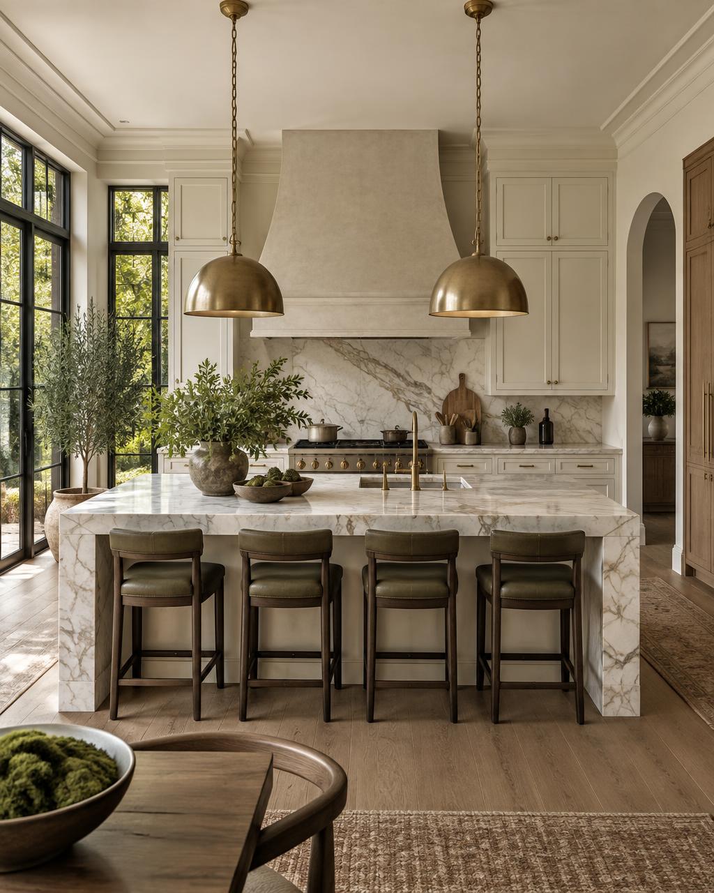 European-inspired marble kitchen